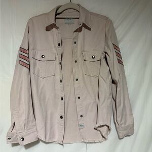 Rails Women's Blush Button Down Shirt with Stripe Accents